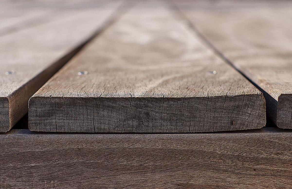 Deck Maintenance 101 - IPE wood deck planks with cracks
